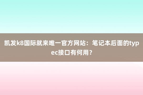 凯发k8国际就来唯一官方网站：笔记本后面的typec接口有何用？
