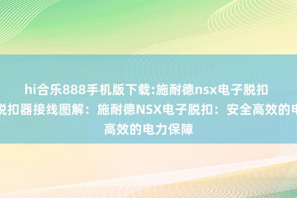 hi合乐888手机版下载:施耐德nsx电子脱扣 施耐德脱扣器接线图解：施耐德NSX电子脱扣：安全高效的电力保障